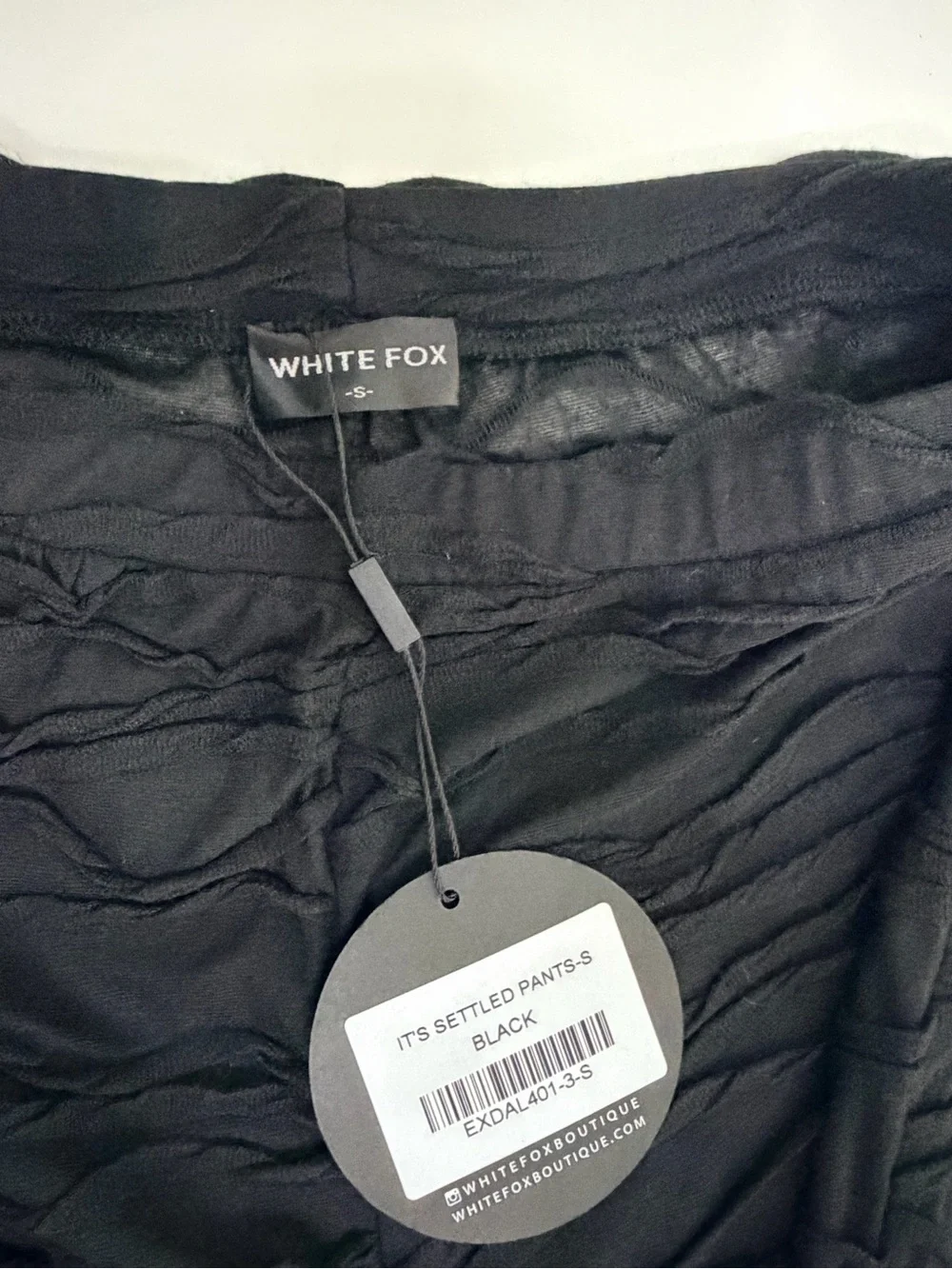 White Fox SHEER Black Textured Leggings